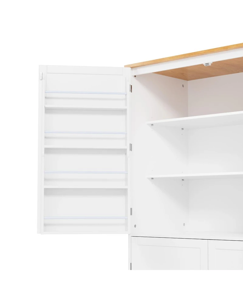 Streamdale Furniture Freestanding Kitchen Pantry Cabinet with 2 Drawers and Adjustable Shelves