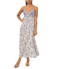 Msk Women's Flowy Tie-Front V-Neck Midi Dress