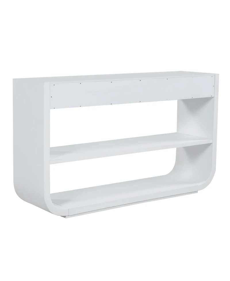 Streamdale Furniture Modern Curved Console Table with 3 Drawers and 2 Shelves