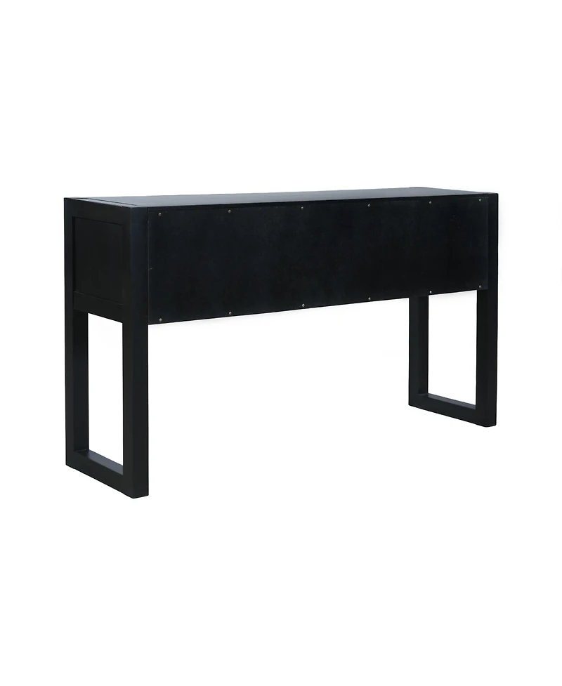 Streamdale Furniture Geometric Carved Console Table with 3 Soft-Close Drawers