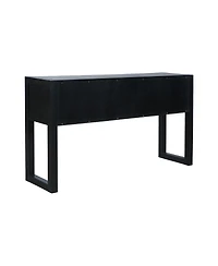 Streamdale Furniture Geometric Carved Console Table with 3 Soft-Close Drawers
