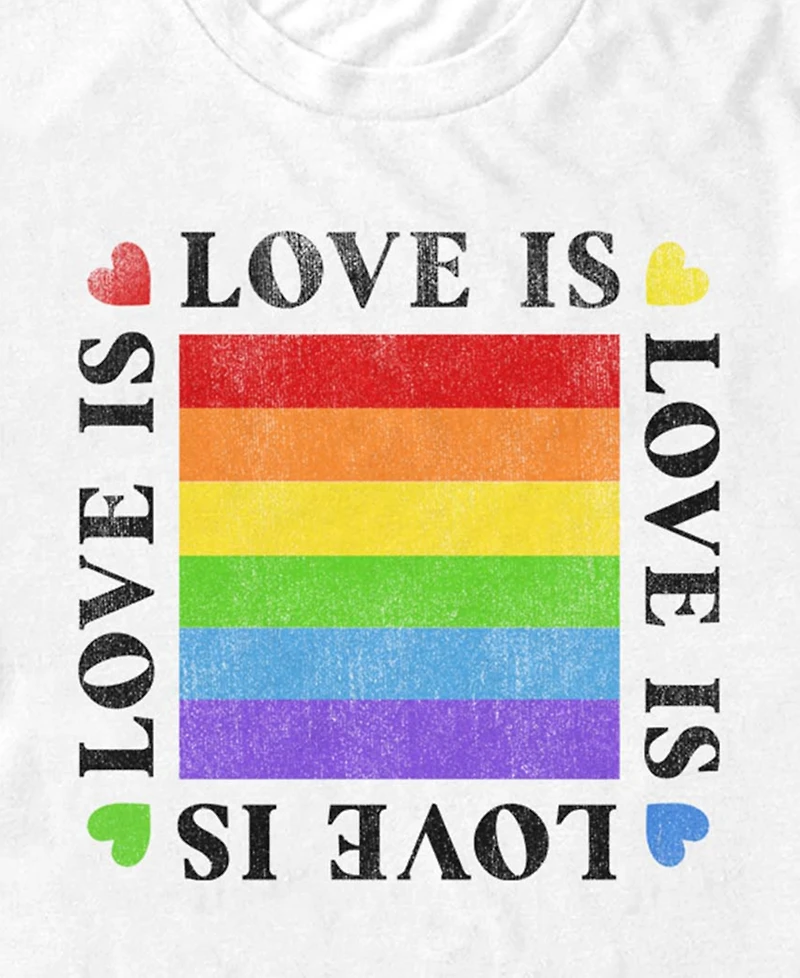 Design By Humans Men's Love Is Pride Short-Sleeve T-Shirt