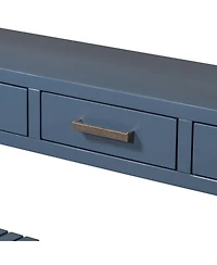 Streamdale Furniture 61.5'' Large 4-Drawer Console Table with 3-Tier Open Shelves