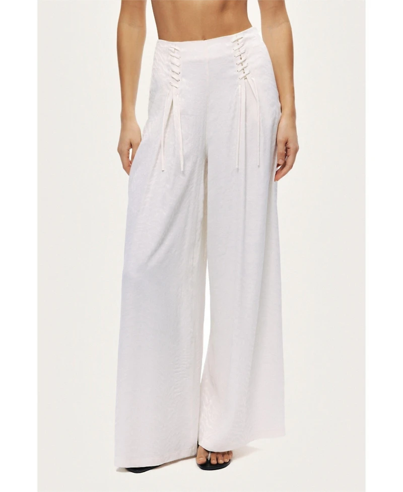 Nocturne Women's Lace-Up Wide-Leg Pants