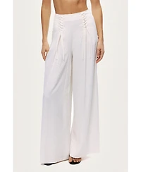 Nocturne Women's Lace-Up Wide-Leg Pants