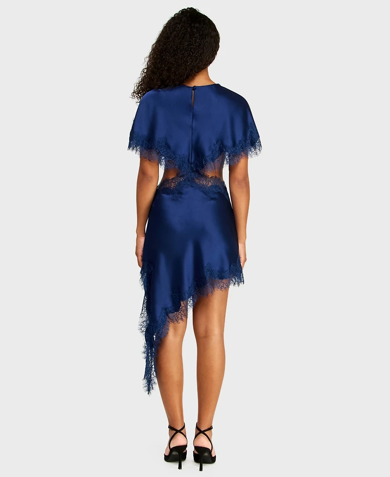 Alex & Sophia Women's Short-Sleeve Satin Dress