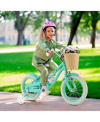 Gymax Kids Bike for Boys and Girls Aged 3-8 Years Old 14'' Children Bicycle w/ Training Wheels