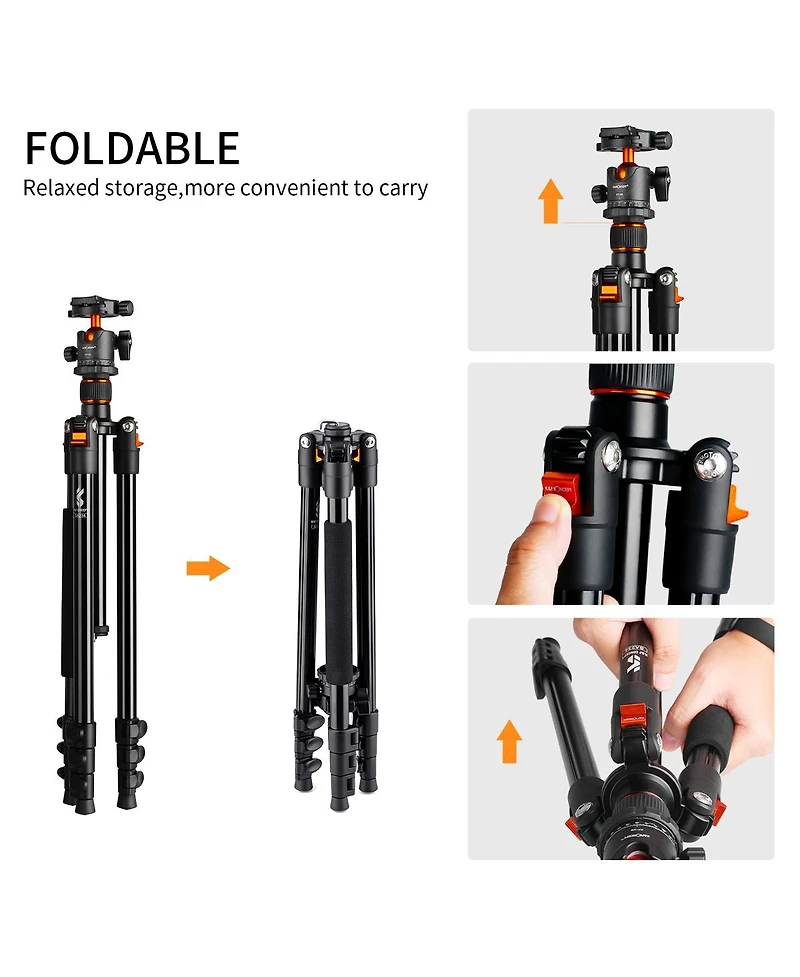KandF Concept SA234 4-Section Aluminum Dslr Tripod with Ball Head