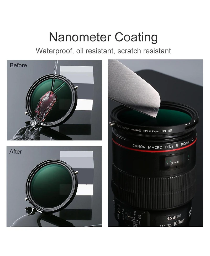 KandF Concept 55mm Super Slim Multi-Coating Variable ND8-ND2000 Filter