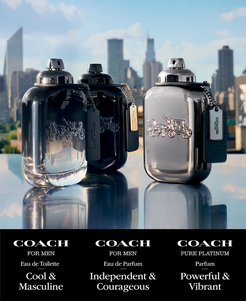 Coach Men's Pure Platinum Parfum Spray, 3.3 oz.
