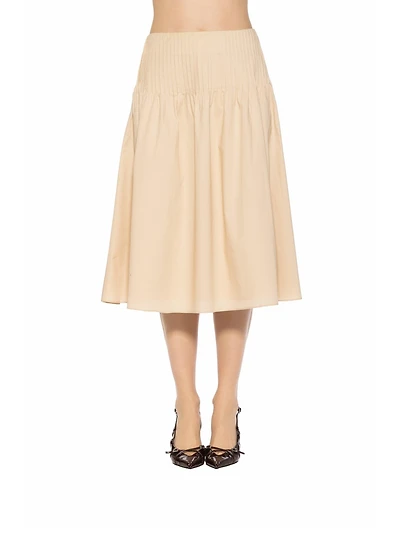 Alexia Admor Women's Esme Pintuck Waist Full Poplin Skirt