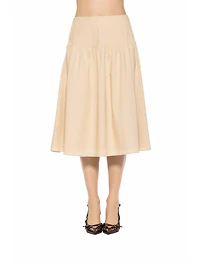 Alexia Admor Women's Esme Pintuck Waist Full Poplin Skirt
