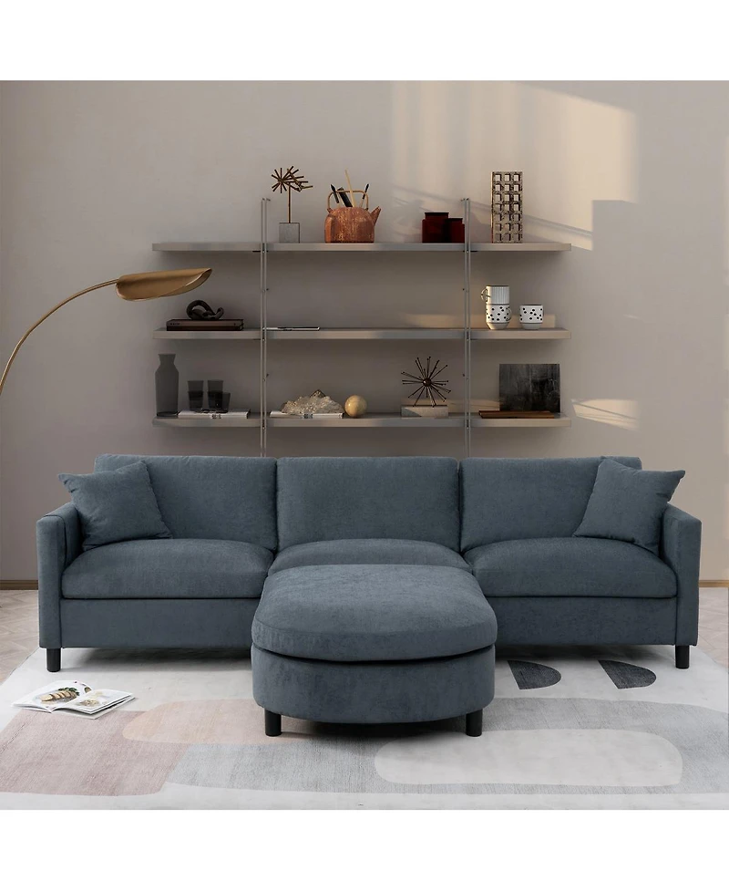 Streamdale Furniture Streamdale Sectional Sofa with Ottoman and Removable Cushions