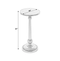 Butler Specialty Sterling 10 in. W Round All Metal Pedestal Base End Table