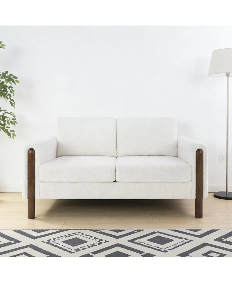 Streamdale Furniture Faux Leather Chesterfield Sofa with Nailhead Trim and 2 Pillows