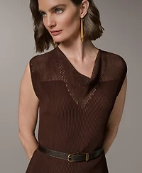 Donna Karan New York Women's Sleeveless Knit Maxi Sweater Dress with Belt