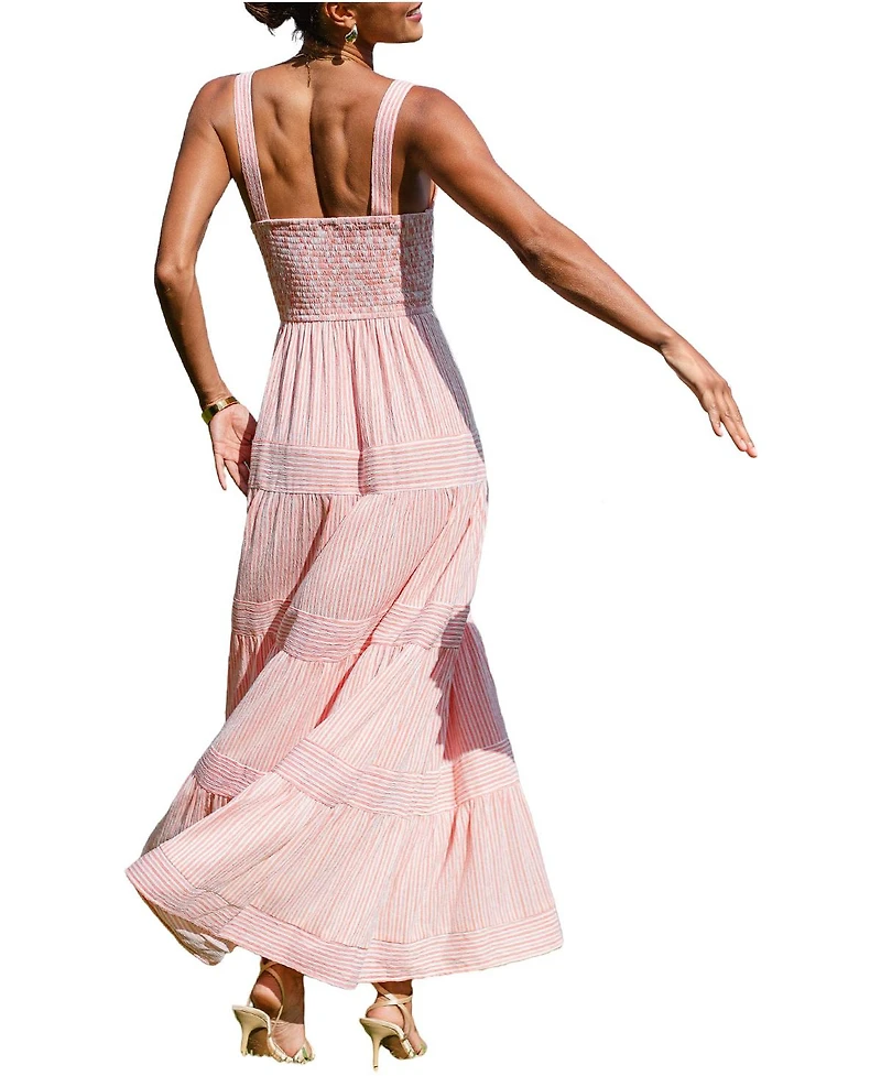 Cupshe Women's Not Sorry Striped Maxi Beach Dress