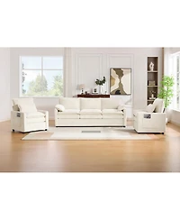 Streamdale Furniture Modern Plush Upholstered Sofa with Double-Layer Cushions and Side Pockets
