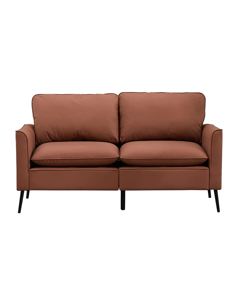 Streamdale Furniture Nordic Retro Leather Cat Paw Loveseat and Single Chair Set