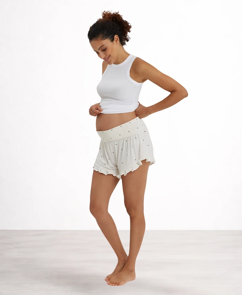 Nom Maternity Women's Fleur Smocked Shorts