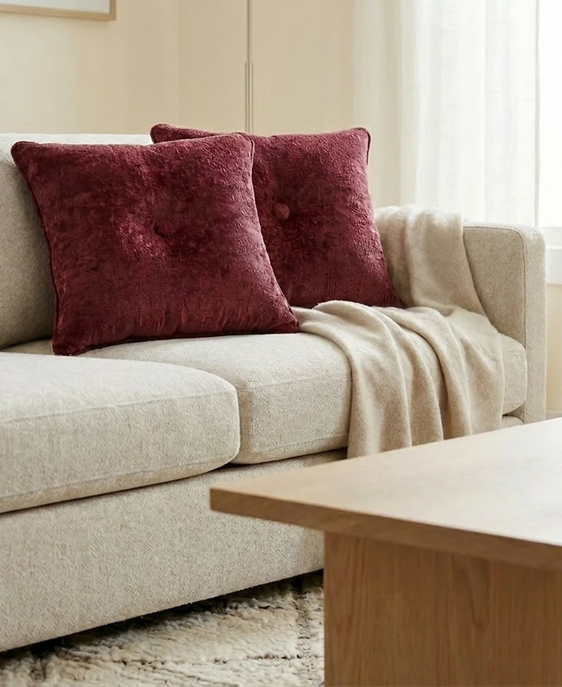 Edie@Home Delmonico Chenille 2-Pack Decorative Pillows, 20" x