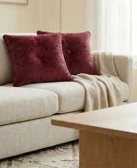 Edie@Home Delmonico Chenille 2-Pack Decorative Pillows, 20" x