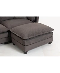 Streamdale Furniture 3-Seat Sectional Sofa with Ottoman and Waist Pillows