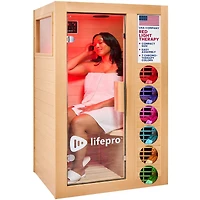 Lifepro RejuvaCure Far Infrared Sauna with Red Light, Bluetooth & Chromotherapy – 1-Person Indoor Home Sauna Box with 7 Carbon Heaters & Canadi