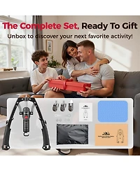 Fed Fitness 3-in-1 Hydraulic Core Flex Twister, 22-440lbs Adjustable Chest and Arm Strength Trainer with Ab Roller Wheel, Pad and Backpack