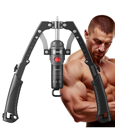 Fed Fitness 3-in-1 Hydraulic Core Flex Twister, 22-440lbs Adjustable Chest and Arm Strength Trainer with Ab Roller Wheel, Pad and Backpack