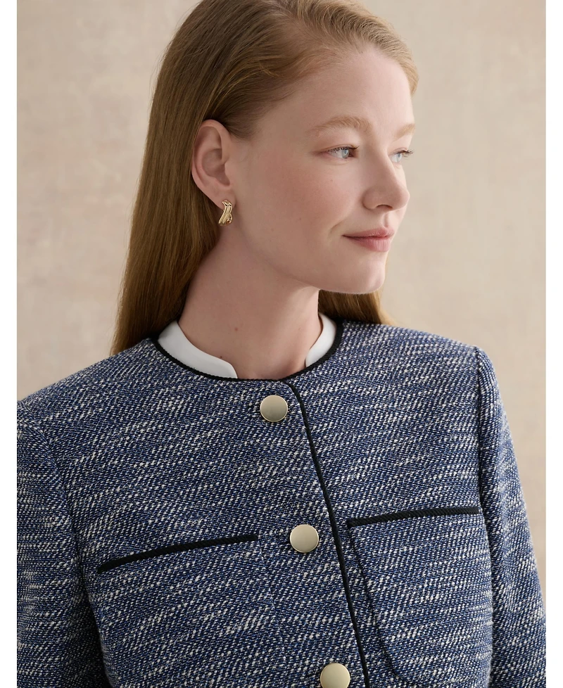 Hobbs London Women's Aleena Cropped Textured Jacket