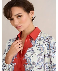 Hobbs London Women's Dannie Cinched-Waist Collard Shirt