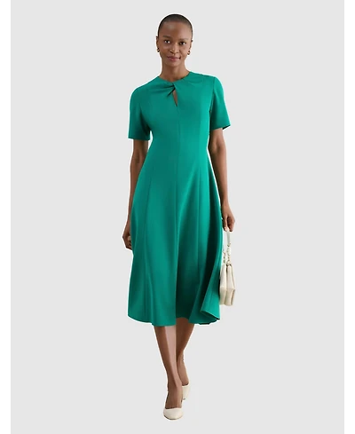 Hobbs London Women's Ariela Twist Detail Midi Dress