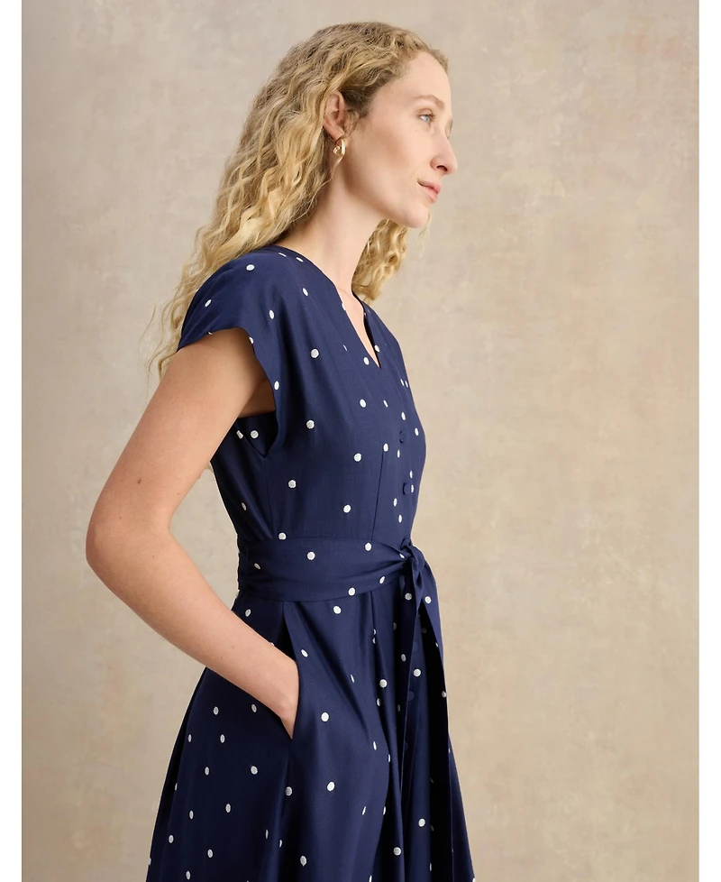 Hobbs London Women's Samantha Polka Dot Midi Dress