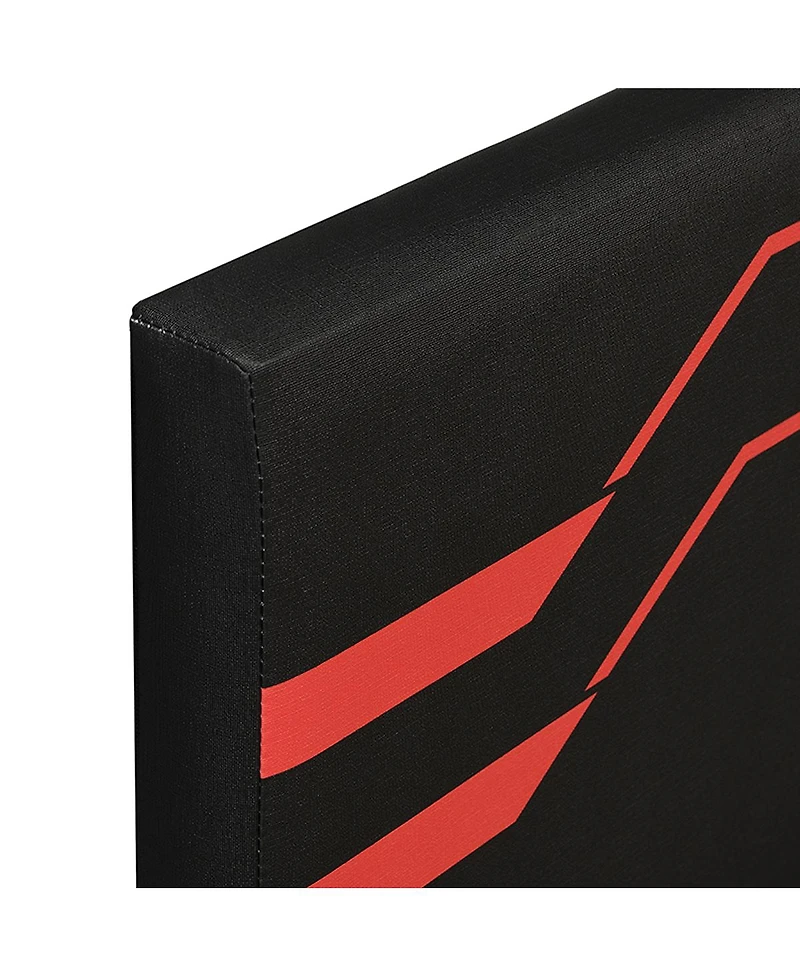 Streamdale Queen Size Hydraulic Storage Gaming Bed Frame, Cyberpunk Design, Black+Red
