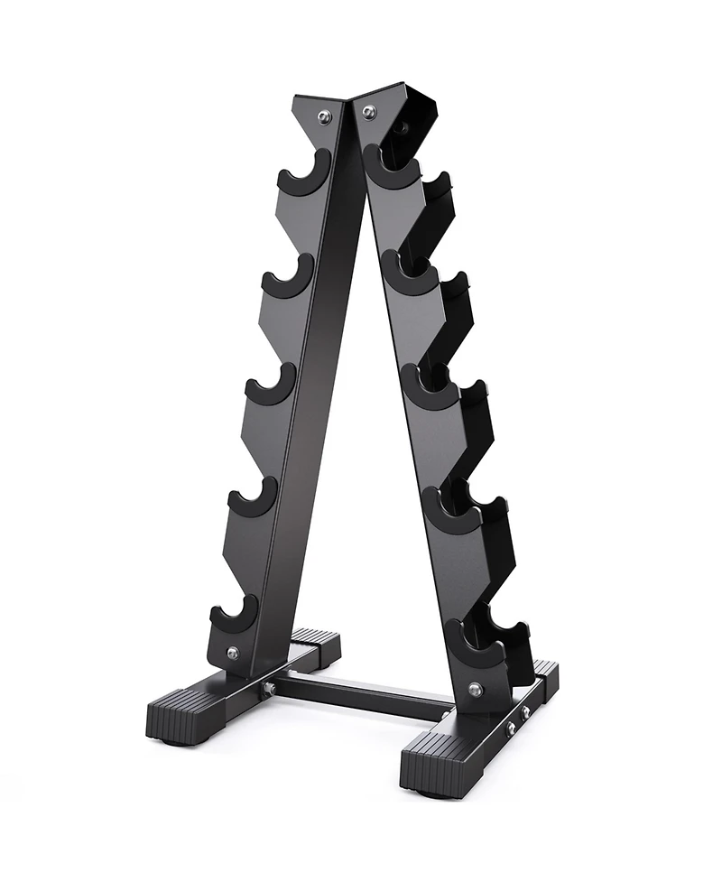 Fed Fitness Dumbbell Rack Stand Only, Weight Rack for Dumbbells Compact A-Frame Home Gym Space Saver, 480 Lbs Weight Capacity