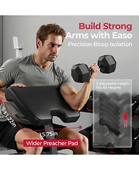 Fed Fitness Olympic Adjustable Weight Bench, 47IN Rack Width with Bench Press Rack, Multi-Functional Workout Equipment