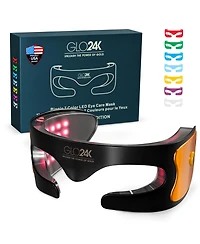 GLO24K Bionic 7 Color Led Eye Care Mask + 24K Gold and Collagen Eye Patches (Pack of 10 Pairs/ 20 Patches)