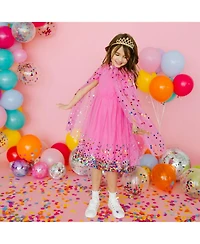 Sweet Wink Little Girls Raspberry Confetti Short Sleeve Tutu Dress