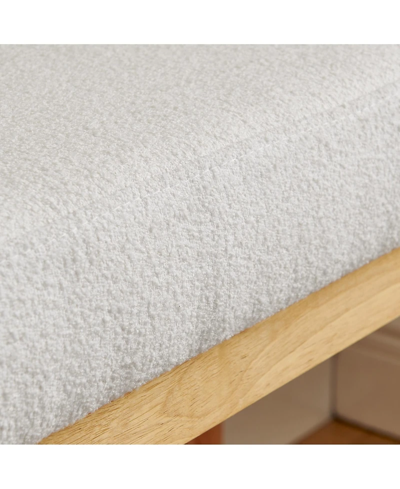 flynama Beige Wooden Shoe Changing Bench