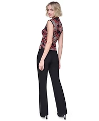 Dkny Women's Ruched Sleeveless Mock Neck Top