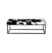 Butler Specialty Stinson 54 in. W Hair on Hide and Iron Accent Bench