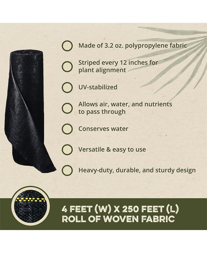 DeWitt P4 Pro 5 5oz 4' x 250' Commercial Landscape Weed Barrier Ground Fabric
