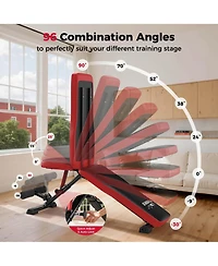 Fed Fitness Adjustable Weight Bench, Full Body Workout Bench for Home Gym Strength Training, Incline Flat Decline for Sit Up Bench Press