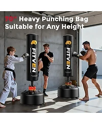 Fed Fitness 70'' Freestanding Punching Bag with Gloves, Heavy Boxing Bag with 4-Spring Shock Absorption System, Suction Cup Base for Home Gym