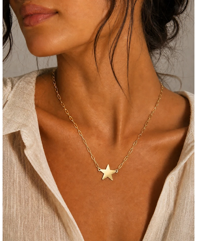 Non-Tarnishing Gold Filled Paperclip Chain With Gold Star Connector Necklace
