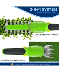 Pyle Cordless Handheld Grass Cutter Shears - Rechargeable 3.6V Electric Hedge & Shrub Trimmer with Changeable Blades
