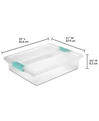 Sterilite 5.7 Qt. Large Plastic Stackable Storage Bin w/ Clear Latch Lid, 6 Pack