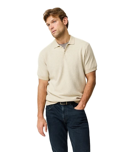Rodd Gunn Men's Benford Bay Cotton Textured Knit Polo Shirt