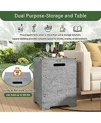 Streamdale Furniture 41.9 inch 2-in-1 Rectangular Propane Fire Pit and Tank Cover Table Set